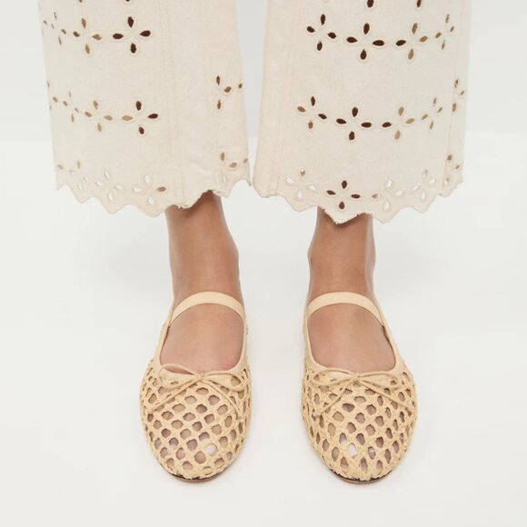Loeffler Randall Leonie Woven Ballet Flats Natural 7.5 - Picture 9 of 9
